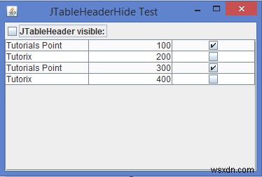 JavaでJTableのテーブルヘッダーを表示/非表示にする方法