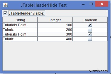 JavaでJTableのテーブルヘッダーを表示/非表示にする方法