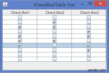 【Java】JTableのセル内にチェックボックス(JCheckBox)を表示・追加する方法