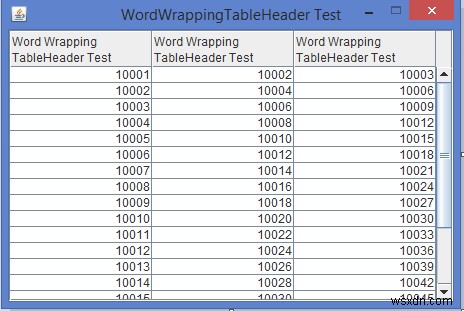 JavaでJTableのヘッダー(JTableHeader)にワードラップを実装する方法