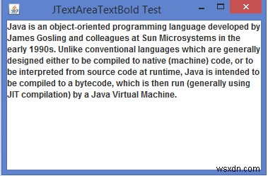 JavaでJTextArea内に太字のテキストを表示するにはどうすればよいですか？