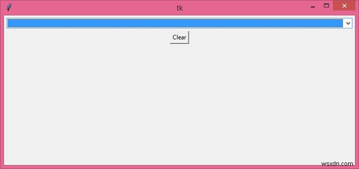 tkinterのttk.Comboboxでテキストフィールド(選択値)をクリアする方法