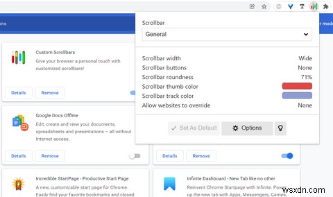 Custom Scrollbars拡張機能でGoogle Chromeのスクロールバーを自由にカスタマイズする方法