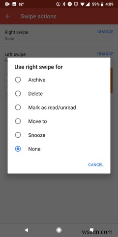Android版Gmailのスワイプ操作をカスタマイズ・無効化する方法