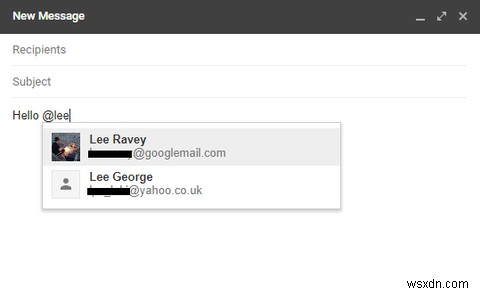 新しいGmailで@メンションを使って他のユーザーを指定する方法