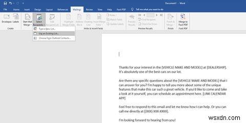 Wordでメールマージを行う方法|Excelの連絡先リストを使って一括送信する手順