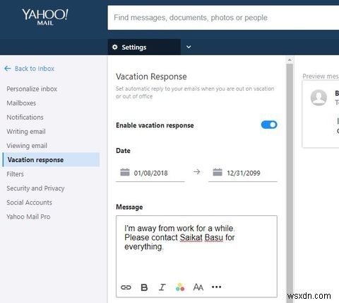 Yahooメールで不在時の自動返信を設定する方法