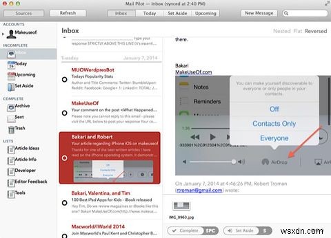 タスク指向メールアプリ「Mail Pilot」がMac OS Xに登場 ― メールをToDoリストのように管理