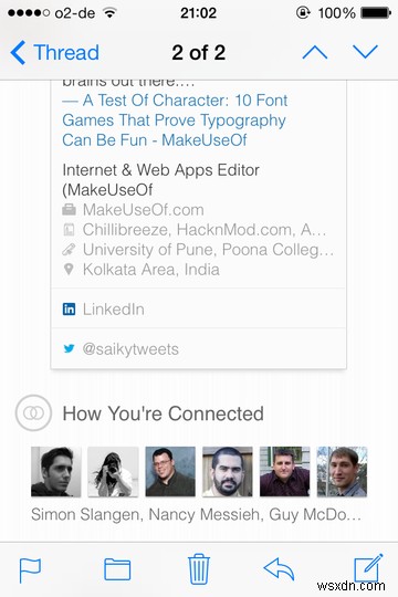 「LinkedIn Intro」でiPhoneのApple MailにLinkedInの情報を表示させよう