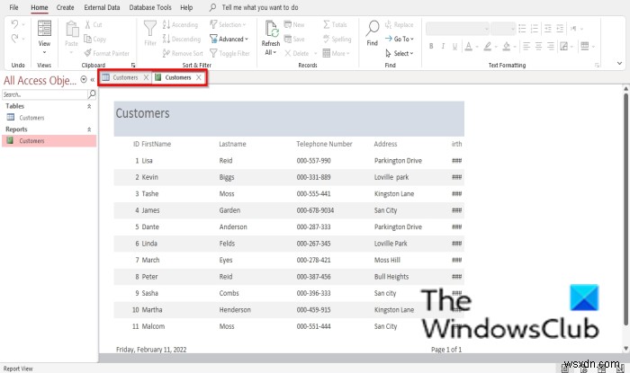 Accessでドキュメントウィンドウのオプションを設定する方法