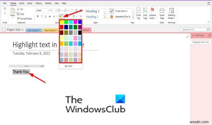 OneNoteでテキストやメモを強調表示する方法