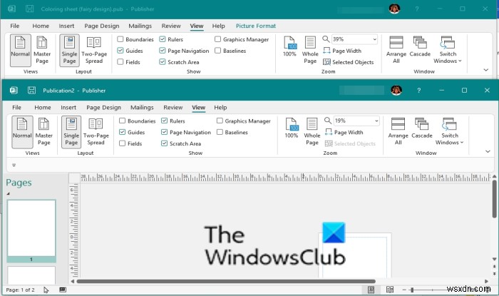 Microsoft Publisherでページやウィンドウを再配置する方法