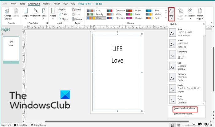 Microsoft Publisherでフォントスキームを適用・管理する方法