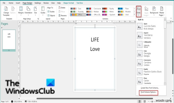 Microsoft Publisherでフォントスキームを適用・管理する方法