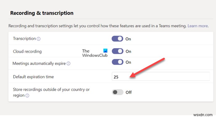 Microsoft Teamsで会議の録画・文字起こしの既定の有効期限を変更する方法