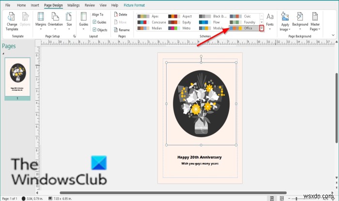 Microsoft Publisherで配色(カラースキーム)を適用・作成する方法
