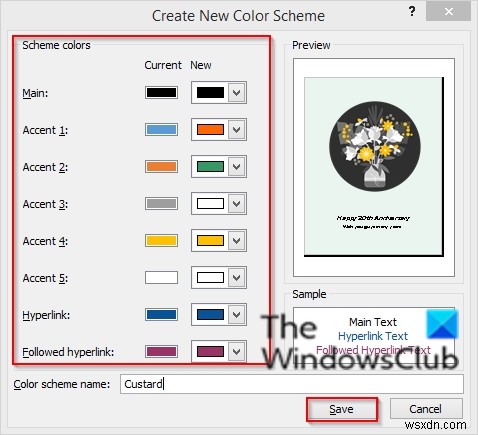 Microsoft Publisherで配色(カラースキーム)を適用・作成する方法