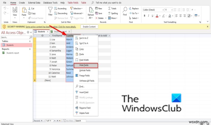 Microsoft Accessでフィールドとルーラーを非表示・再表示する方法