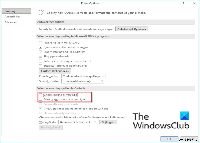 Office 365でスペルチェックを無効にする方法