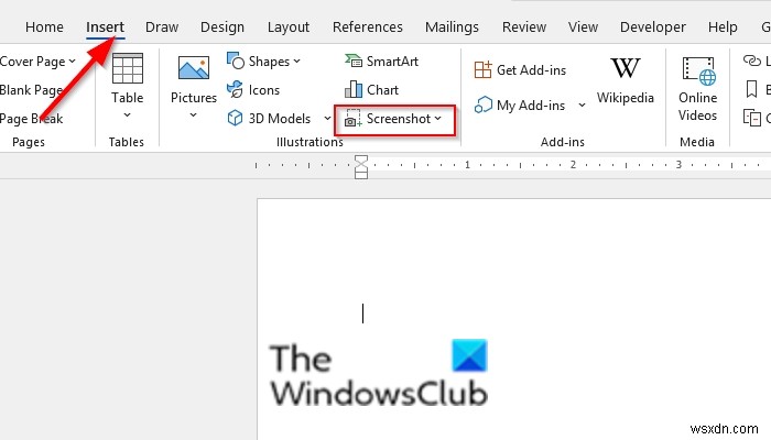 Microsoft Officeの組み込みスクリーンショット機能を使って画面をキャプチャする方法