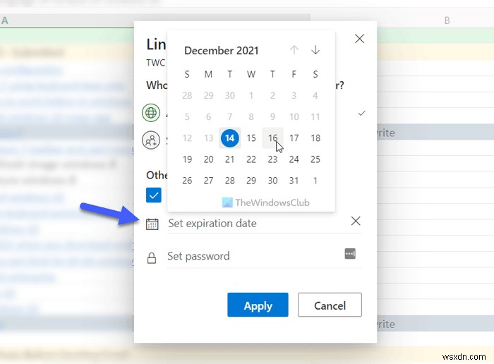 Excelオンラインでファイル共有時に有効期限とパスワードを設定する方法