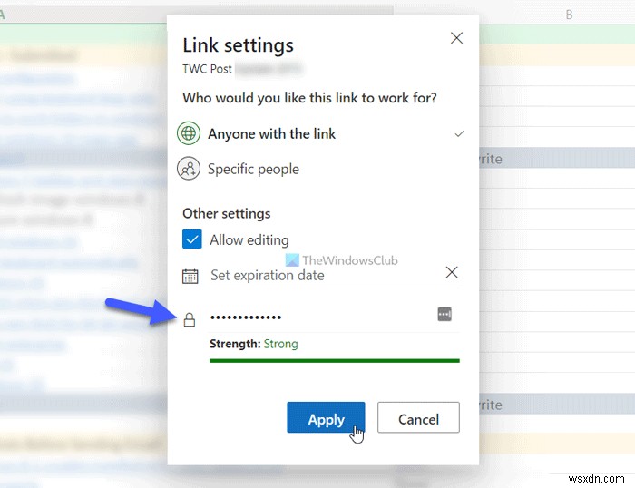 Excelオンラインでファイル共有時に有効期限とパスワードを設定する方法