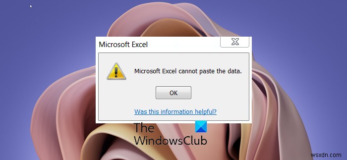 Microsoft Excelで「データを貼り付けることができません」エラーを修正する方法