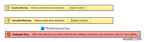Officeのメッセージバーでセキュリティ警告を有効・無効にする方法