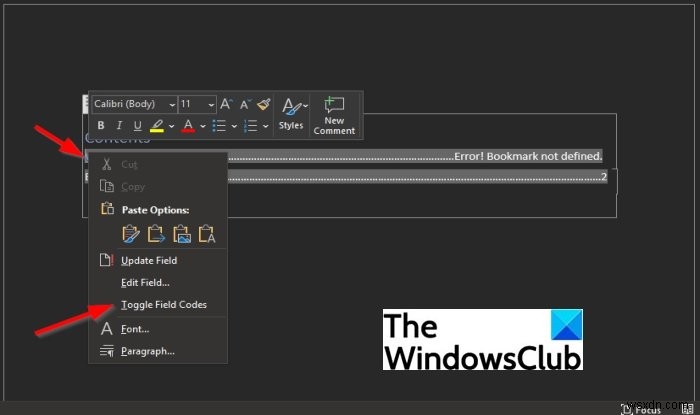 Microsoft Wordで「ブックマークが定義されていません」エラーを修正する方法