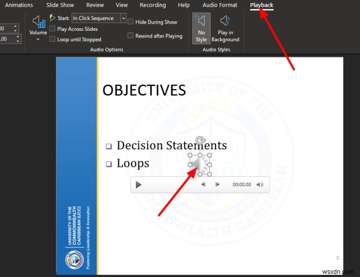 Microsoft PowerPointプレゼンテーションでオーディオアイコンを非表示にする方法