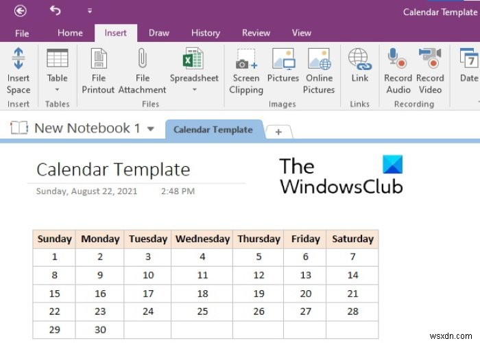 OneNoteでカレンダーテンプレートを作成する方法【保存・挿入の手順も解説】