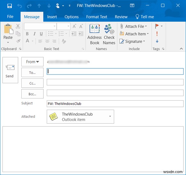 Outlookメールに付箋（Sticky Notes）を添付して送信する方法