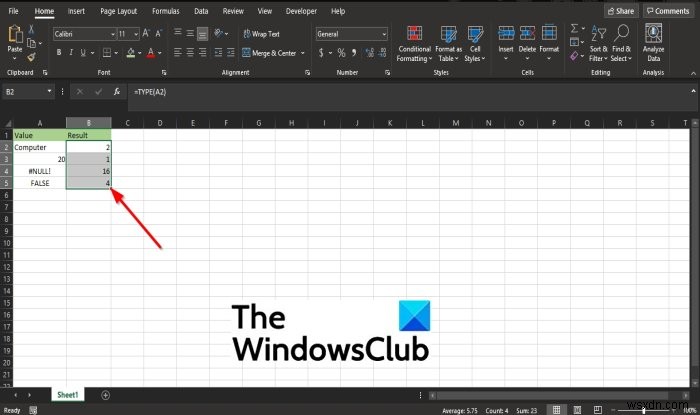 Microsoft ExcelでTYPE関数を使う方法|値のデータ型を判定する