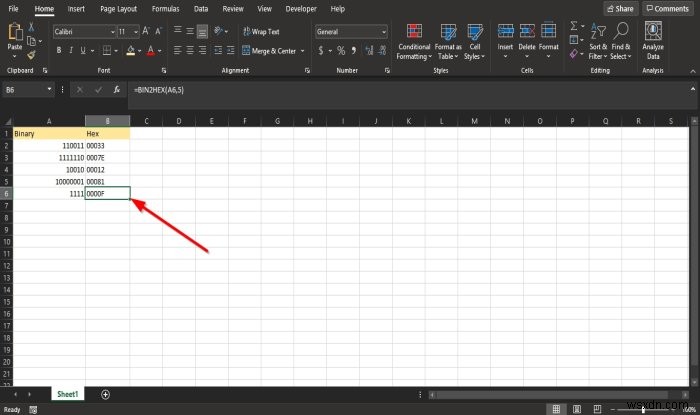 Microsoft ExcelでBIN2HEX関数を使う方法|2進数を16進数に変換する手順を解説