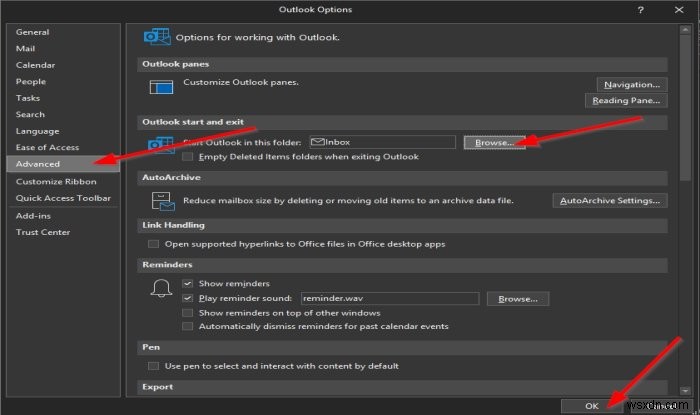 Outlookの起動時に表示されるフォルダを変更する方法