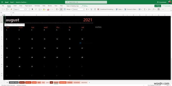 Googleスプレッドシート・Excelオンラインで使えるおすすめカレンダーテンプレート9選