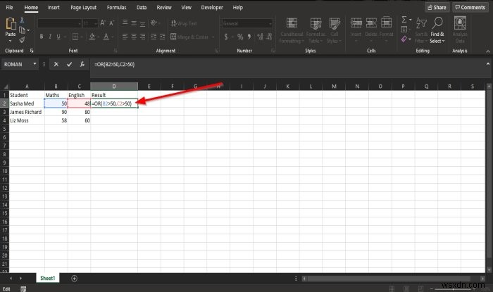ExcelのOR関数を使って条件がTRUEかどうかを判定する方法