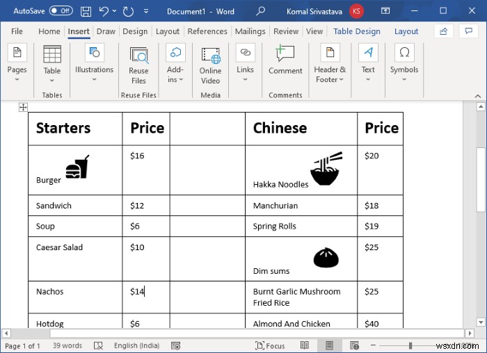 Microsoft Wordでレストランメニューを作成する方法【ゼロから作る/テンプレート活用】