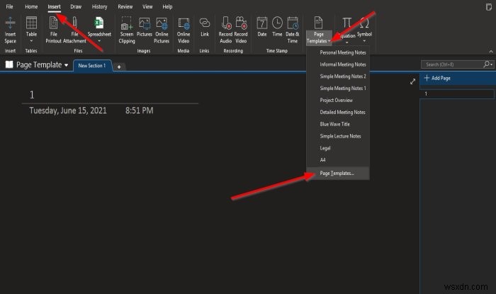 OneNoteでページテンプレート機能を使う方法【初心者向けガイド】
