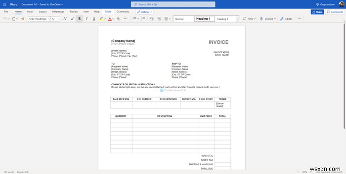 Word Onlineで無料使えるおすすめ請求書テンプレート5選|ビジネス請求書をおしゃれに簡単作成