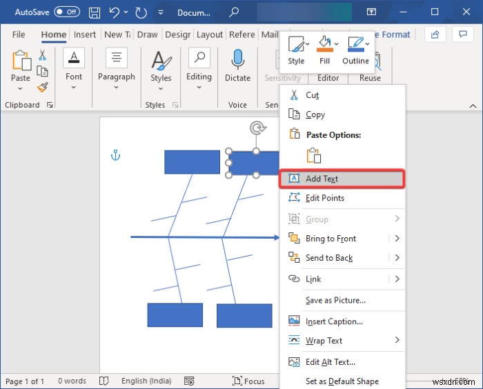 Microsoft Wordでフィッシュボーン図（特性要因図）を作成する方法