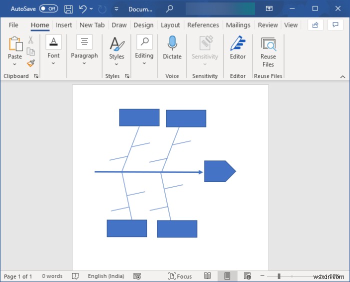 Microsoft Wordでフィッシュボーン図（特性要因図）を作成する方法