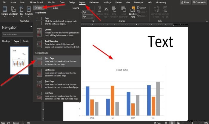 Microsoft Wordで1ページだけ横向きに変更する方法