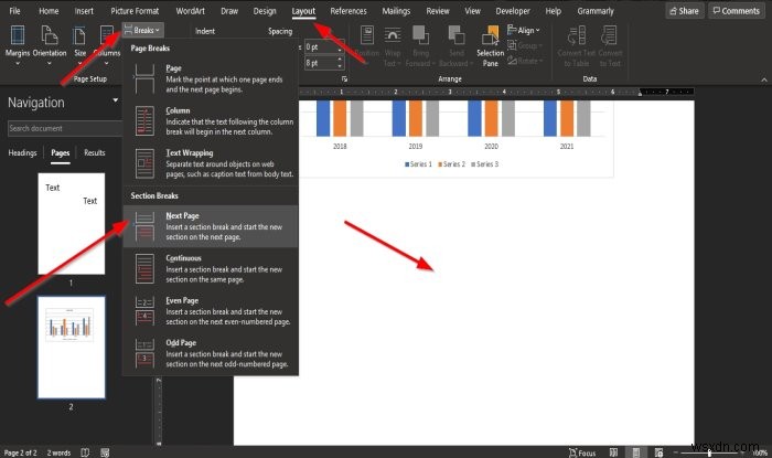 Microsoft Wordで1ページだけ横向きに変更する方法