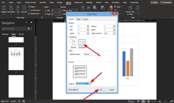 Microsoft Wordで1ページだけ横向きに変更する方法