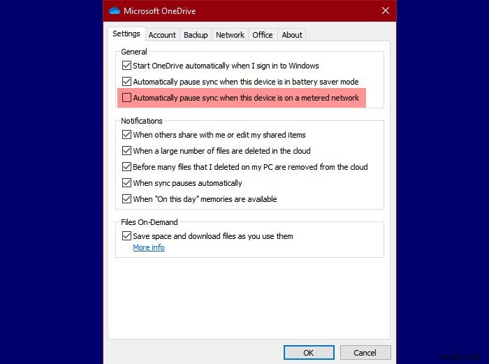 Windows 10で従量制課金ネットワーク接続時にOneDriveの同期を一時停止・再開する方法