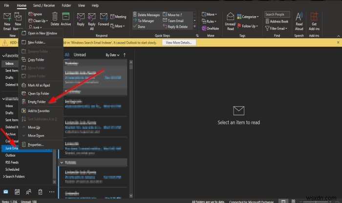 【Outlook】迷惑メールフォルダを空にして一括削除する方法