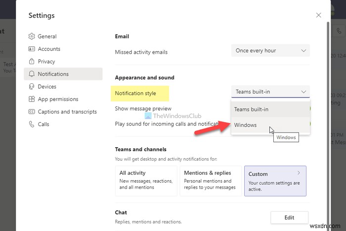 Windows 10でMicrosoft Teamsの通知スタイルを変更する方法