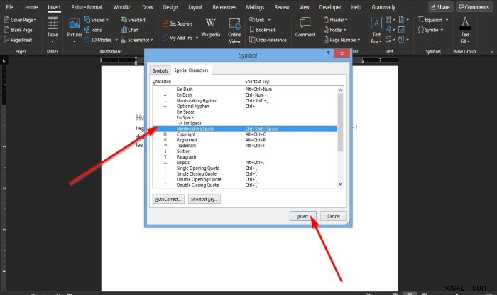 Microsoft Wordでノーブレークスペースを挿入する方法|単語の分断を防ぐテクニック