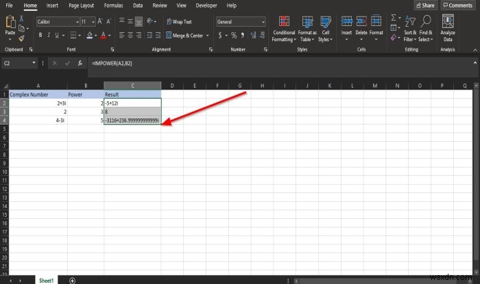 Microsoft ExcelのIMPOWER関数の使い方｜複素数のべき乗を求める方法